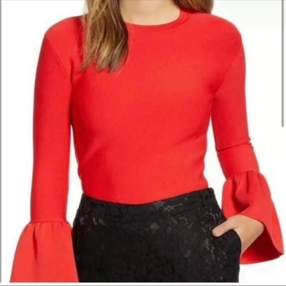 Rachel Parcell Long Sleeve Bell Sleeve Top